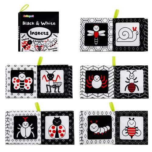Dr.Rapeti, Baby Cloth Books, 6-Pack, High Contrast Black and White