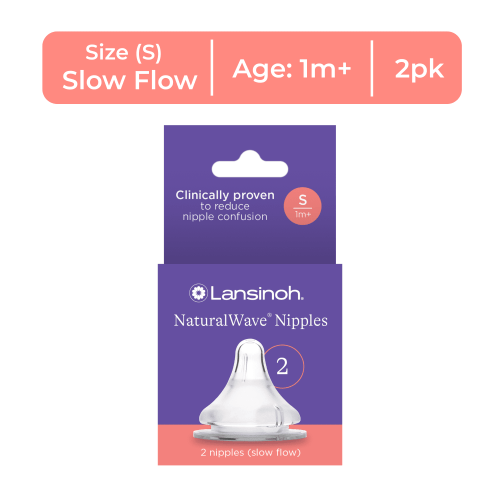 Lansinoh NaturalWave Baby Bottle Nipples, Slow Flow, 2 Ct HSA/FSA Eligible