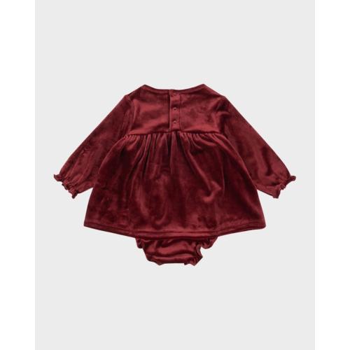 Girl's Jingle Velvet Romper Dress, Size 3M-3