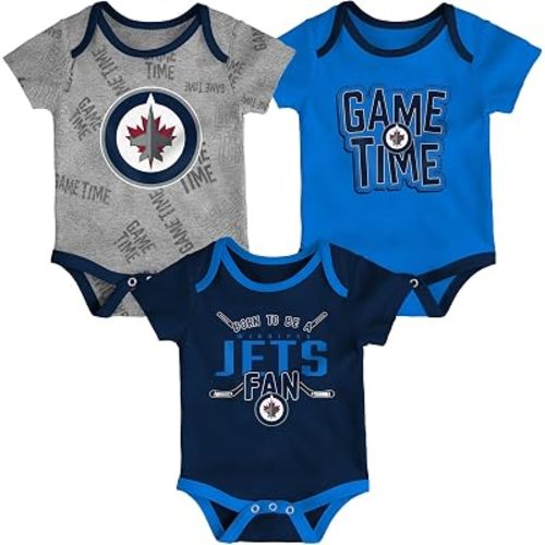 Newborn Winnipeg Jets Game Time 3-Piece Creeper Set - Size Newborn