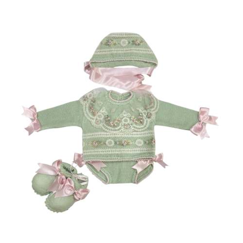 PREORDER Aida Green/Pink Floral 4-Piece Set (SHIPS END OF SEPTEMBER)