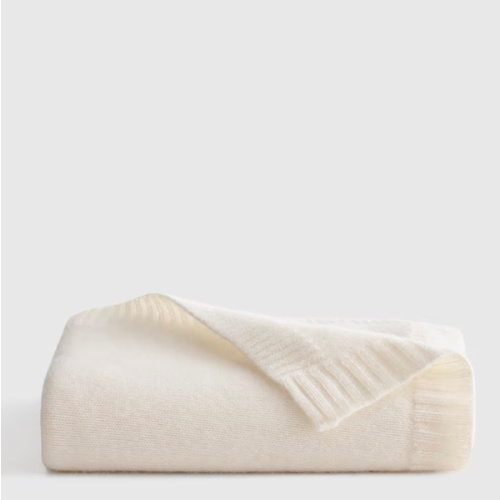 Luxe Knit Cashmere Baby Blanket in Ivory