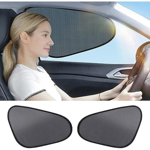 2-Pack Car Window Shades | Mesh Static adsorption Side Window Anti-UV Sunshade Curtain | Universal Fit 99% Vehicles | Foldable Car Shades