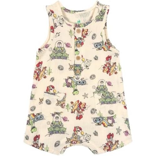 Disney Baby Sleeveless Gauze Romper Newborn to Infant Sizes (Newborn - 24 Months)