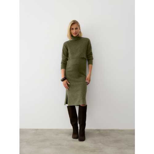 Mamalicious Green Nursing Knitted Dress