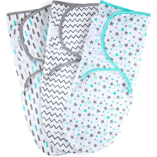 Baby Swaddle Blanket Wrap, 3-Pack Newborn Swaddle Sack, Baby Swaddles 0-3 Months, Swaddles for Newborns, Baby Sleep Sack, Baby Swaddle Blanket Wrap, Aqua