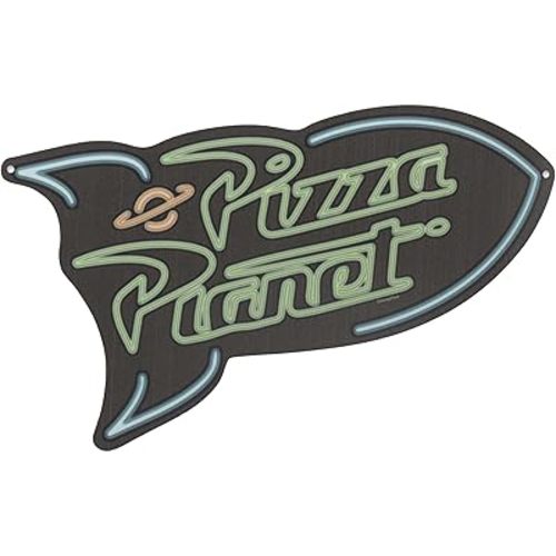 Disney Pixar Toy Story Pizza Planet Metal Wall Decor - Fun Pizza Planet Sign for Kids' Bedroom or Game Room