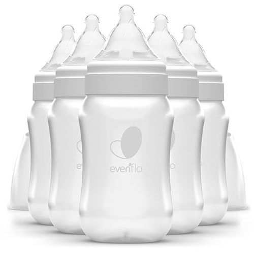 Evenflo Feeding Premium Proflo Venting Balance Plus Wide Neck Baby, Newborn and Infant Bottles - Helps Reduce Colic - 9 Ounce (Pack of 6)