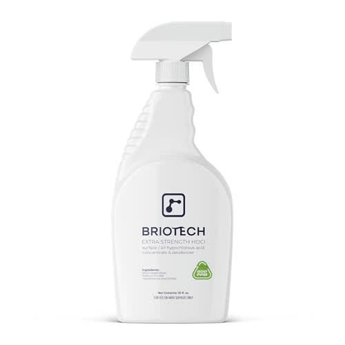 BRIOTECH Extra Strength HOCl Cleaner, 500 PPM Hypochlorous Acid Concentrate, ULV Foggers & Humidifiers, Professional Deodorizer for Dental, Offices, Schools, Homes, Peroxide Free, 32 fl oz