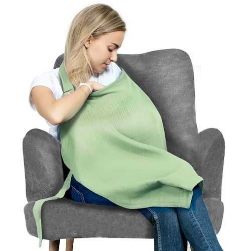 San Francisco Baby Nursing Cover – Breathable Breastfeeding Cover for Nursing, 360° Nursing Cover Up for Breastfeeding, Privacy Nursing Covers, Nursing Blanket for Breastfeeding – Mist Green