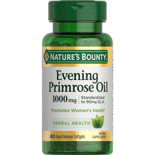 Nature's Bounty Primrose Oil 1000mg, Promotes Women's Health, Herbal Supplement, Gluten Free, 60 Rapid release Softgels