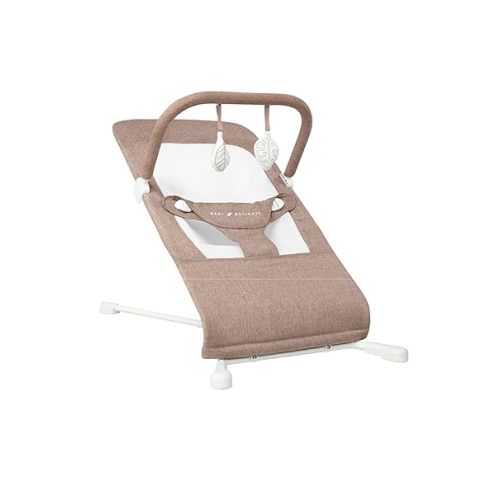 Baby Delight Highland Organic Baby Bouncer | Infant | 0 – 6 Months | 3-Position Recline | Organic Mocha