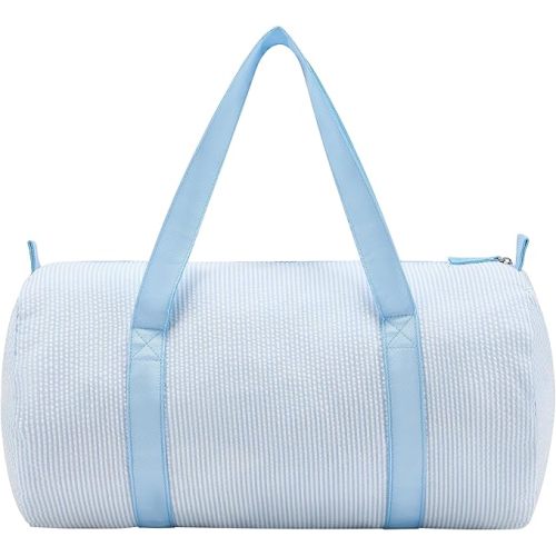 Gabigaba Kids Travel Overnight Bag Seersucker Carry On Lightweight Weekender Duffel Bag for Boys and Girls (Babyblue)