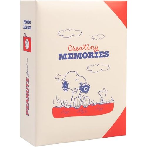 Grupo Erik Snoopy Photo Album Slip-in Album 10 x 15 - Photo Book for 100 Photos - Beige