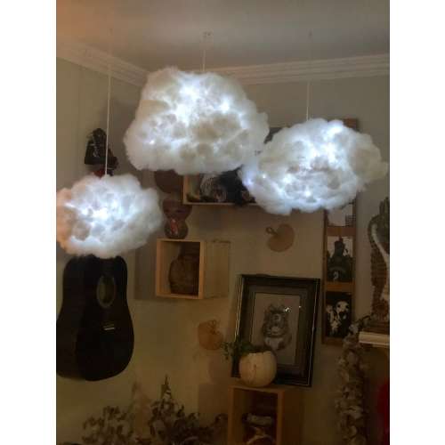SET OF THREE cloud lights, hanging cloud, night light, clouds, Christmas gift, led light, nursery decor, cloud decor, cloud lamp, led lights