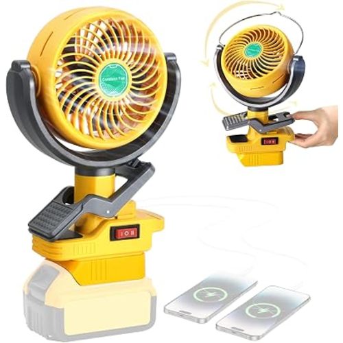 Portable Clip Fan Compatible with Dewalt 20V Battery(Tool Only)