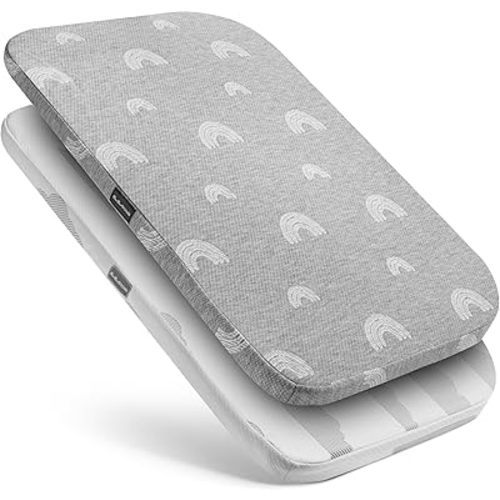 Baby Bassinet Mattress Topper, Waterproof Replacement Pad with Removable & Washable Mattress Covers (for Baby Delight)