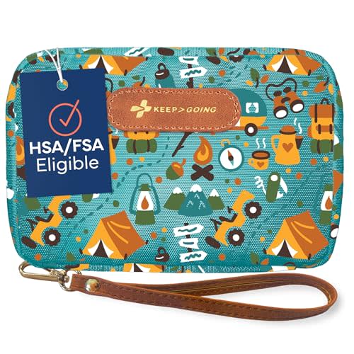 KeepGoing Travel First Aid Kit for Kids, 130 Pc. TSA-Approved Travel Size | Toddler First Aid Kit, Mini First Aid Kit for Car, Home, Purse, Diaper Bag & Backpack, Latex-Free Bandages