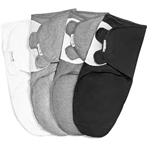 BaeBae Goods Swaddle Blanket, Adjustable Infant Baby Swaddling Wrap Set of 4, Baby Swaddling Wrap Blankets for Boys and Girls Made in Soft Cotton