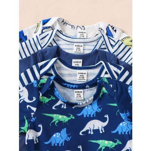 20 Pcs Baby Boy Summer Outfit Set: 5 Pcs Rompers + 5 Pcs Pants + 5 Pcs Hats + 5 Prs Mittens | SHEIN USA