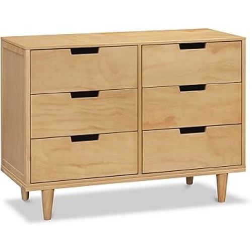 DaVinci Marley 6-Drawer Dresser for Nursery - Wooden Double Chest of Drawers for Kids, Boys & Girls - Multi-Purpose, Storage Baby Dresser for Bedroom, Living Room & Hallway - Easy to Assemble - Honey