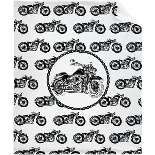 Dirt Bike Motorcycle Throw Blanket - ​Super Soft Flannel Fleece Blanket for Gifts, Plush Lightweight Fuzzy Cozy Blanket Microfiber for Couch Sofa Bed All Season S 50"X40" for Baby