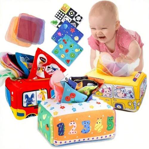 Plush Baby Tissue Box, Baby Simulation Learning Toy, Finger Exercising Toy, Children's Toys, For Christmas | SHEIN USA