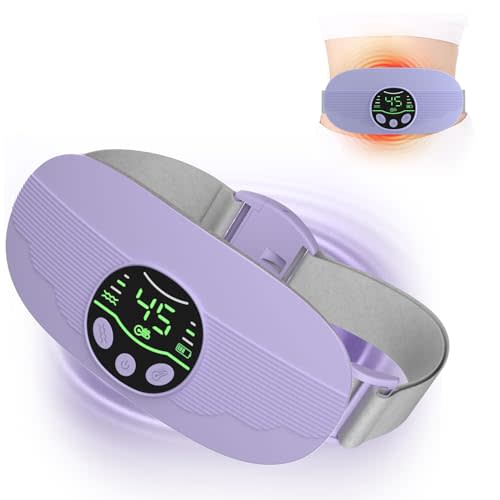 HOTBAG Cordless Heating Pad for Cramps Purple | 3 Heat Levels & 3 Massage Modes, Rechargeable Period Cramp Massager for Stomach, Waist, Home, Office, Travel