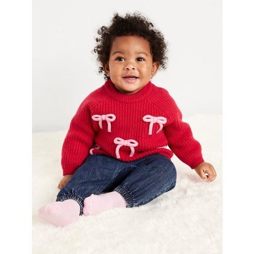SoSoft Textured Bows Tunic Sweater for Baby