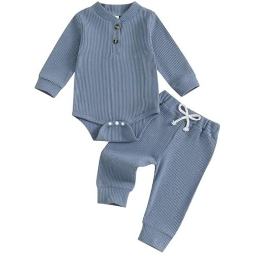 Newborn Baby Boy Outfit Daddys Mini Outfit Letter Embroidery Long Sleeve Romper Pant Set Infant Fall Winter Clothes