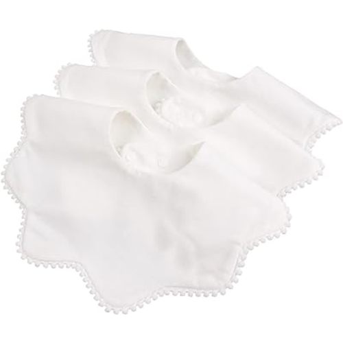 Bamery Baby Bandana Bibs White Cotton Drool Bibs for Drooling and Teething Absorbent for Boy Girl