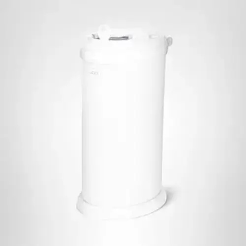 Ubbi Steel Diaper Pail, Odor Locking, No Special Bag Required, Award-Winning, Registry Must-Have, White