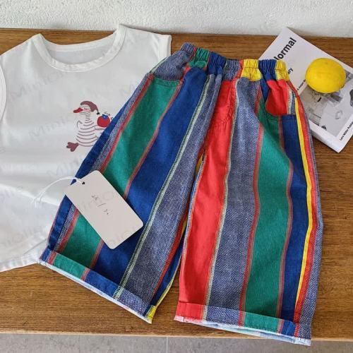 Toddler Boys Multicolor Striped Relaxed Fit Pocket Pants
