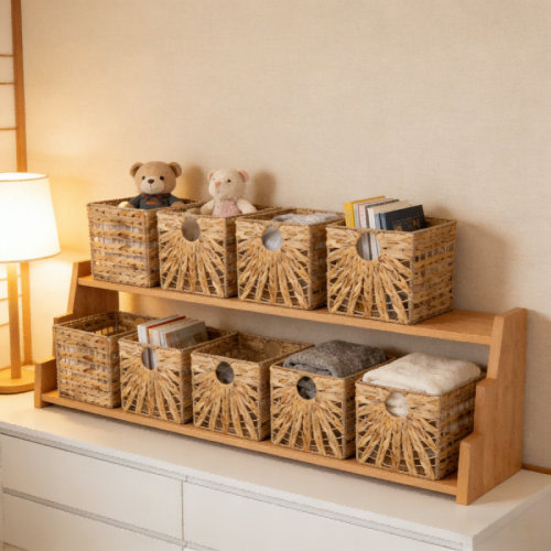 East Urban Home Storage Basket Foldable Handwoven Water Hyacinth Laundry Cubes Organizer Baskets for organizing,12x12 & Reviews | Wayfair