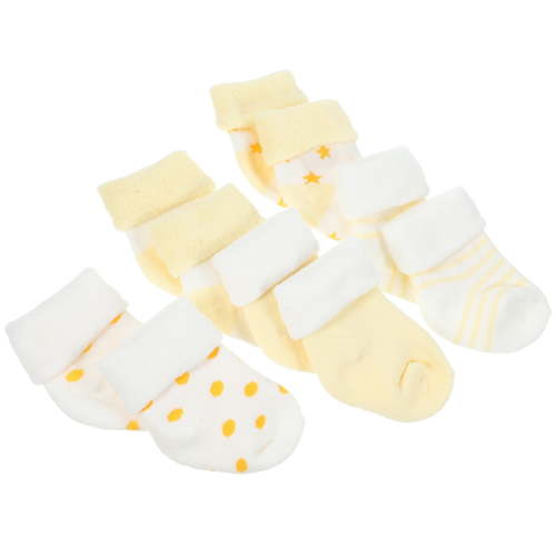 Onaparter 5 Pairs Baby Socks Towels Infant Winter Newborn High Ankle Warm Toddler Boy Girl （Yellow）