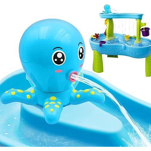 Infowush Water Table Pump, Octopus Battery Powered Water Pump for Water Table 3 Hours Non-Stop Fun Summer Outdoor Sand/Water Table Toys Outside Water Play Table Accessories for Toddlers Kids (Blue)