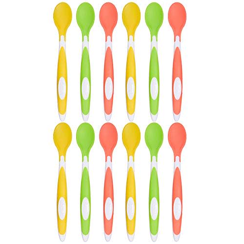 Amazon Brand - Solimo Soft Tip Baby Spoons (Pack of 12)