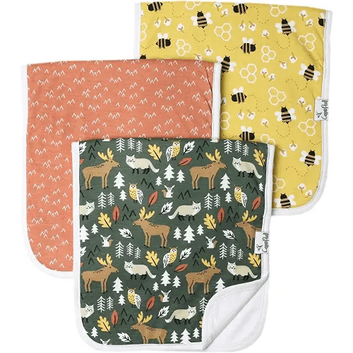 Copper Pearl Baby Burp Cloths 3-Pack Cotton Burp Cloths 21" x 10" Size Atwood Set