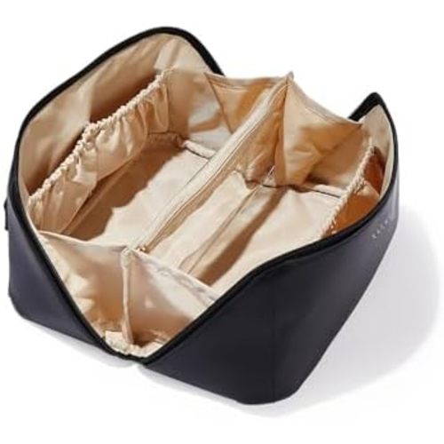 EACHY Travel Makeup Bag,Large Capacity Cosmetic Bags for Women,Waterproof Portable Pouch Open Flat Toiletry Bag Pattern Makeup Bag