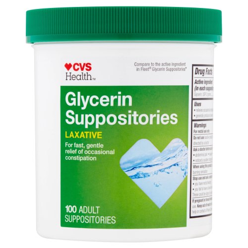 CVS Glycerin Suppositories Adult Size, 25 Count, 100 Count, 50 Count