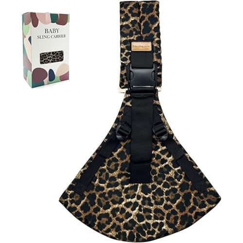 Baby Sling Carrier 2026 Baby Carrier Newborn to Toddler Sling Lightweight Baby Carrier Sling with Adjustable Straps Toddler Carrier Wrap for 10-30 lbs (Brown Leopard)