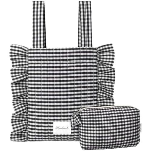 Abbylike Plaid Stroller Bag with Detachable Handle Drawstring Pocket Includes Mini Pouch Universal for Strollers