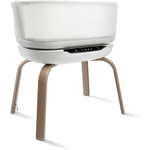 Graco SmartSense Soothing Baby Bassinet & Rocker with Cry Detection Technology, Includes 100% Organic Cotton Sheet, Luna