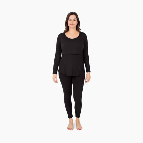 Kindred Bravely Jane Maternity & Nursing Pajama Set - Black, X-Large