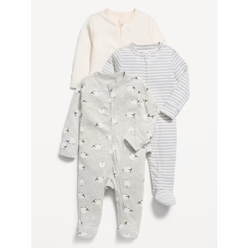 2-Way-Zip Sleep & Play Footed One-Piece 3-Pack for Baby