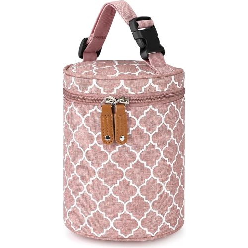 Baby Bottle Insulation Bag Baby Food Feeding Bottles Thermal Bags Insulated Milk Container Insulated Tote Cooler Travel Heater Portable Polyester (Pink)