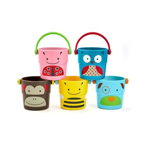 Skip Hop Zoo Stack and Pour Buckets, Rinse Cups, Multi