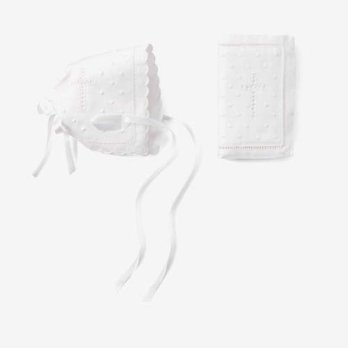 Heirloom Baby Bonnet & Bible Christening Gift Set WHITE / O/S