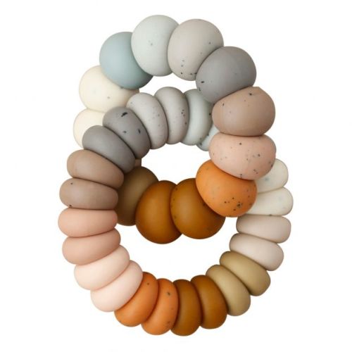 Luna Silicone Teething Ring Terracotta Little chew Design Baby - Smallable