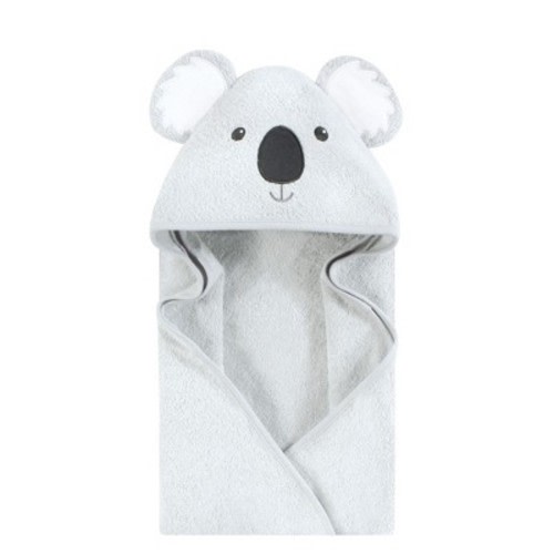 Hudson Baby Infant Cotton Poly Animal Face Hooded Towel, Classic Koala, One Size